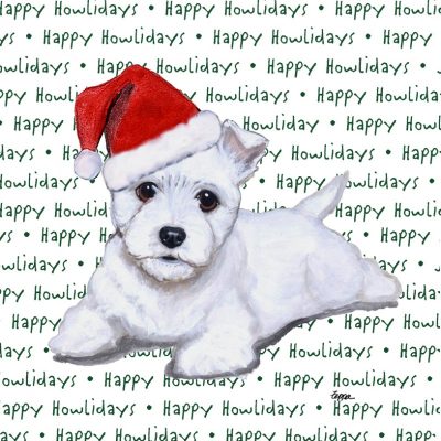 Westie Dog Coasters Christmas Themed