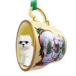 Westie Dog Christmas Holiday Teacup Ornament Figurine