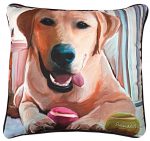 Yellow Labrador Artistic Throw Pillow 18X18"