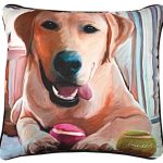 Yellow Labrador Artistic Throw Pillow 18X18"