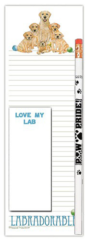 Yellow Lab Dog Notepads To Do List Pad Pencil Gift Set