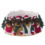 Yorkie Holiday Candle Topper Ring