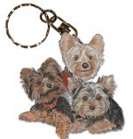 Yorkie Wooden Dog Breed Keychain Key Ring