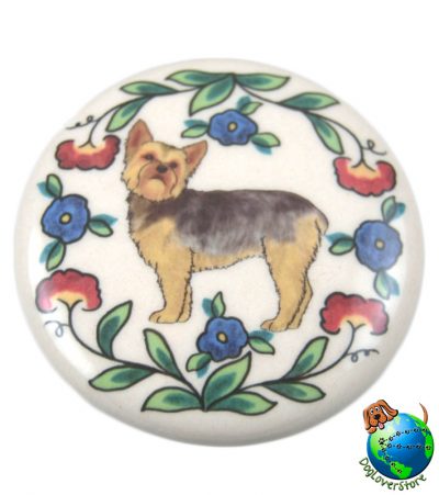 Yorkie Dog Wine Bottle Stopper Hand Painted Puppy Cut